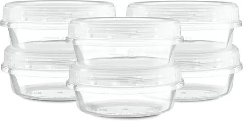 Miniatura 11 de ELEGANT DISPOSABLES Paquete de 20 recipientes transparentes con tapa giratoria de 16 onzas con tapas roscadas en la parte superior giratoria