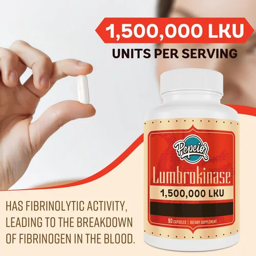 Miniatura 3 de Lumbroquinasa 200mg (actividad máxima 1,500,000 LKU) - Suplemento de enzimas lumbroquinasa, más eficaz que la nattoquinasa - 90 cápsulas (2 botellas)
