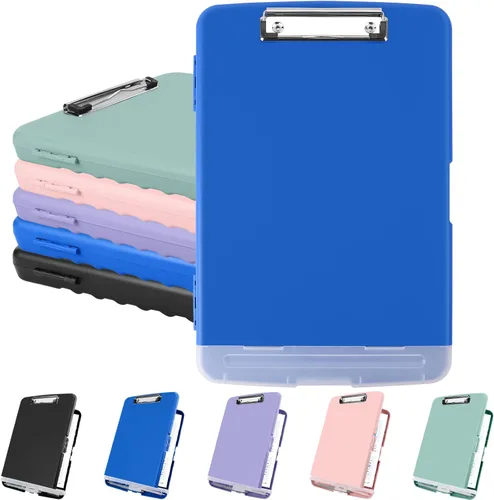 Miniatura 18 de Meiikun Portapapeles con almacenamiento, protección resistente a prueba de golpes, bolsa interna para bolígrafo y clip de metal, tableros de clip