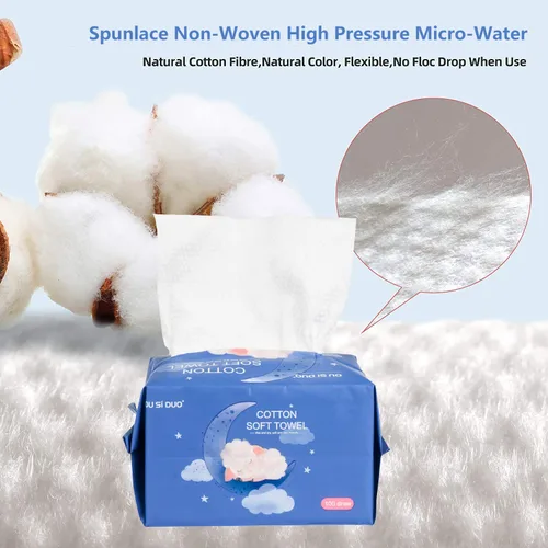 Miniatura 3 de Toallitas secas para bebé, hechas de 100% algodón, sin químicos, sin perfume, algodón ultra absorbente, pañuelos de uso húmedo y seco
