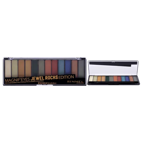 Miniatura 11 de Rimmel London Magnif'Eyes Paleta de sombras de ojos, 12 tonos, fórmula mezclable, versátil, 010, tormenta eléctrica, 0.5 onzas