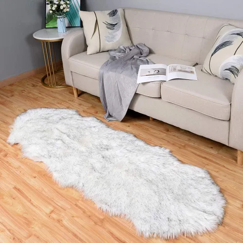 Miniatura 33 de Carvapet Funda de Silla de Piel de Oveja Sintética Suave de Lujo Cojín de Asiento Alfombras de Área de Piel Sintética Suave para Dormitorio, 2 pies