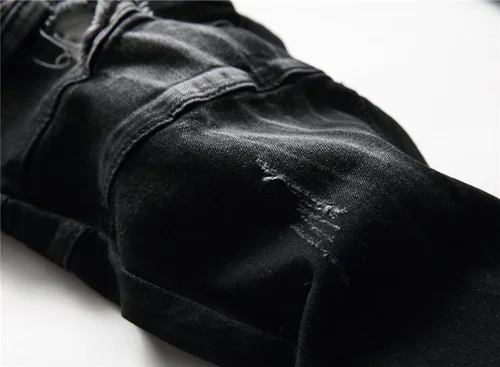 Miniatura 4 de AITITIA Jeans de corte recto lavado con cremallera para hombre