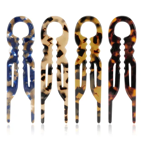 Miniatura 6 de 4 horquillas Prestige de acetato para mujer, accesorios elegantes de peinado para moños, moño francés, en forma de U, dentado, agarre fuerte
