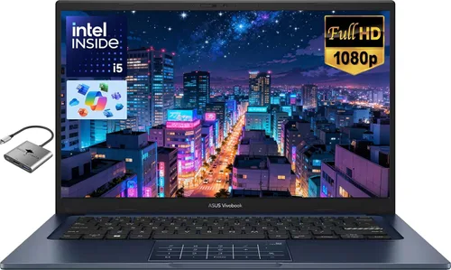 ASUS Vivobook 14" FHD Laptop para Estudiantes, Negocios, Hogar y Escuela, Intel 10-Core i5-1334U, 24 GB RAM 1 TB SSD, Teclado Numérico, Cámara Web
