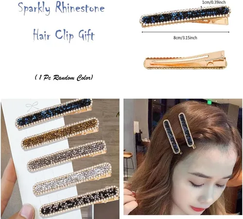 Miniatura 7 de Plancha plana de titanio con magnífico diamante de imitación de cristal, alisador y rizador de pelo 2 en 1, apagado automático de 60 minutos, Rosa