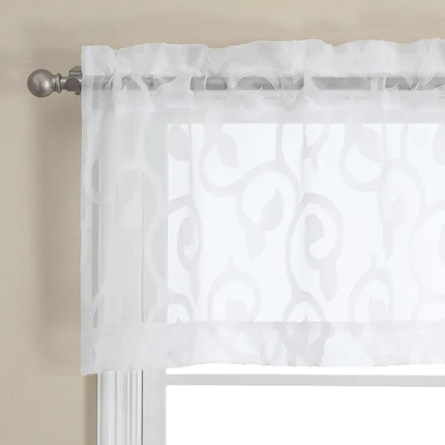 Miniatura 87 de OWENIE Furman - Juego de 2 paneles de cortinas traslúcidas negras de 24 pulgadas de largo, cortinas semitransparentes de jacquard ligeras y aireadas