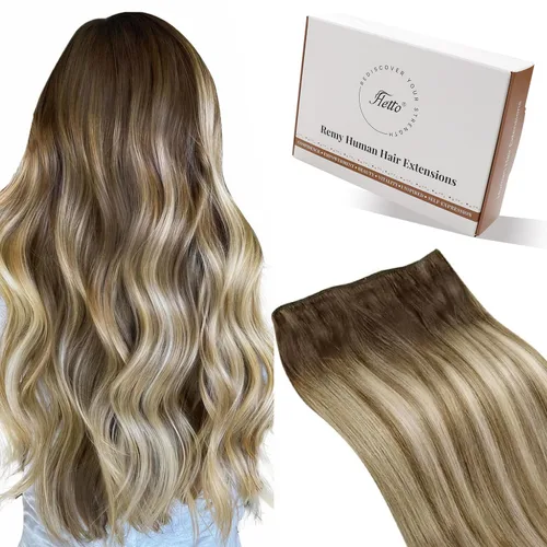 Miniatura 32 de Hetto - Extensiones de cabello humano de trama color rubio platino, 12 pulgadas, 2.47 onzas, #60 Coser en trama, volumen natural diario, suave