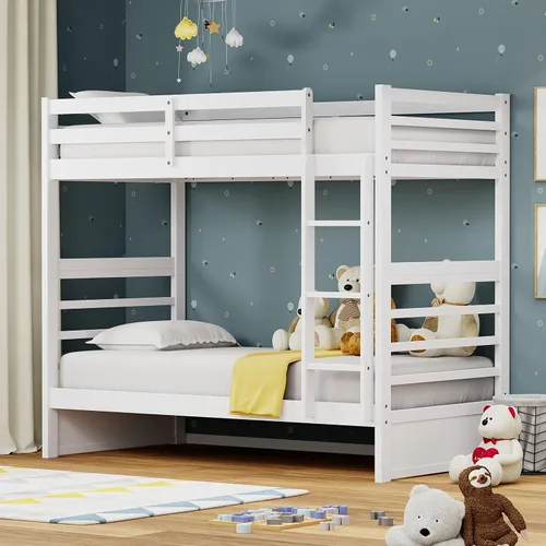Miniatura 10 de Glenwillow Home Litera Plana de madera maciza individual sobre cama matrimonial, color espresso