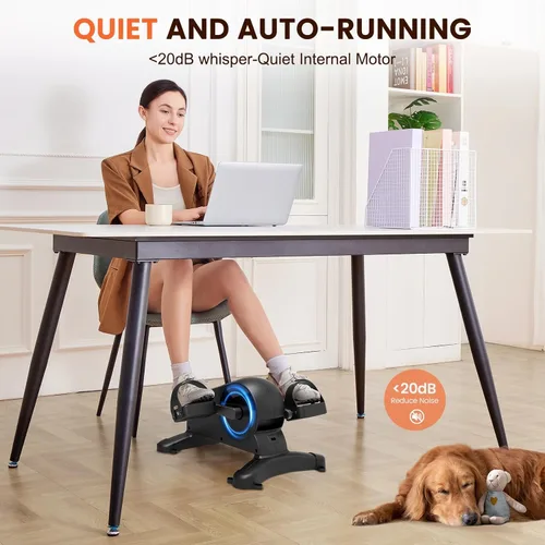 Miniatura 3 de LifeOG Ejercitador de pedales debajo del escritorio, mini bicicleta estática para personas mayores y terapia física con 12 velocidades ajustables