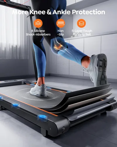 Miniatura 5 de Acezoe Caminadora plegable 2 en 1 para el hogar, debajo del escritorio con 12 modos HIIT, aplicaciones de entrenamiento y pantalla táctil, 2.5 HP