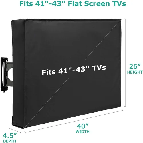 Miniatura 2 de SunPatio Funda resistente a la intemperie para TV para pantallas planas de 41 a 43 pulgadas, protector de pantalla impermeable con bolsillo remoto