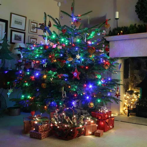 Miniatura 7 de Dazzle Bright 50 luces LED de Navidad que funcionan con bateo, mini tira de luces impermeables de 16 pies con 8 modos para Navidad, interiores