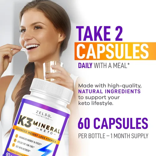 Miniatura 4 de Zelso Nutrition - Paquete de 2 píldoras minerales K3 Spark, fórmula avanzada de píldoras K3Spark para hombres y mujeres, suministro de 60 días