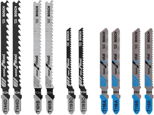 Miniatura 4 de Bosch T5002 Juego de hojas de 10 piezas surtidas tipo T-Shank