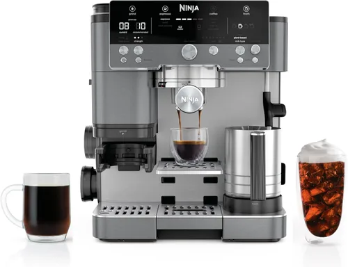 Miniatura 15 de Ninja Luxe Café 3 en 1 - Máquina de café expreso, café por goteo y café frío Molinillo de café integrado, espumador de leche, manipulación Acero