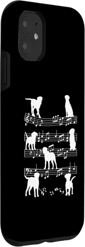 Miniatura 3 de iPhone 11 Músico Perro Jugando en Notas Musicales Amante de la Música Piano Case