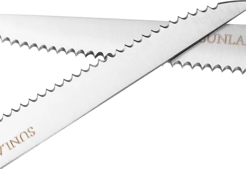 Miniatura 7 de SUNALND - Juego de 8 cuchillos para carne, con borde dentado y triple remachado