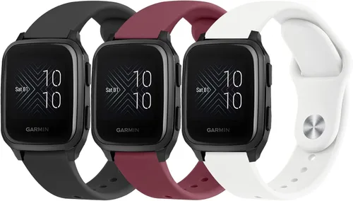 Miniatura 11 de Wanme Bandas para Garmin Venu 2 Plus / Venu Sq / Venu / Vivoactive 3 Correa de reloj para mujeres y hombres, paquete de 3 correas deportivas