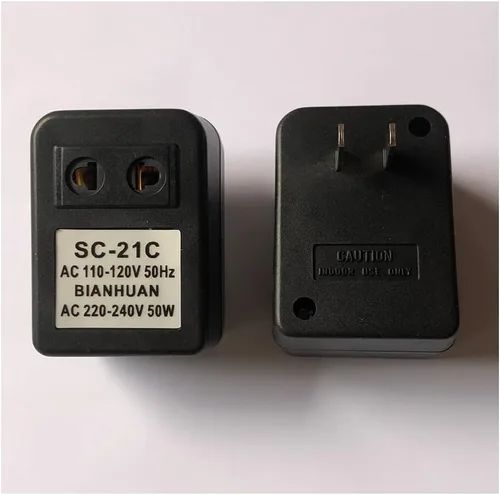Miniatura 7 de Acxico 1 unids 110 V a 220 V convertidor de corriente adaptador transformador de voltaje adaptador 50 W PC material SC-21C