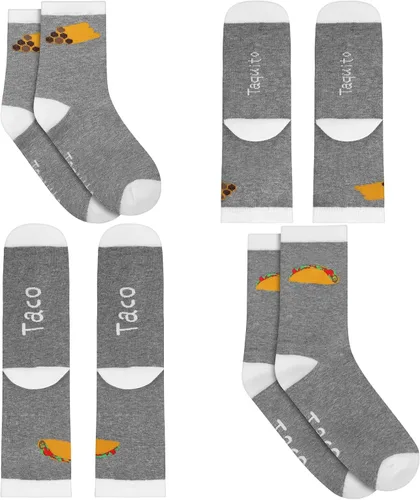 Jiuguva Juego de 4 pares de calcetines a juego para papá y bebé, trajes a juego para papá e hijo, regalos de Navidad, regalos para papá por primera