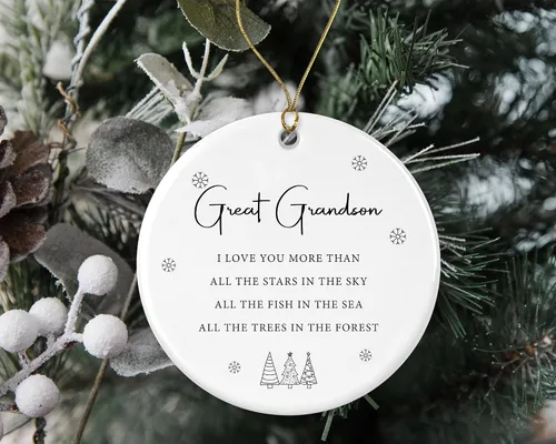 Miniatura 2 de Adorno de Navidad para bisnieto, We Love You More Than All The Stars in the Sky, All The Fish in the Sea, All The Trees in the Forest, adorno