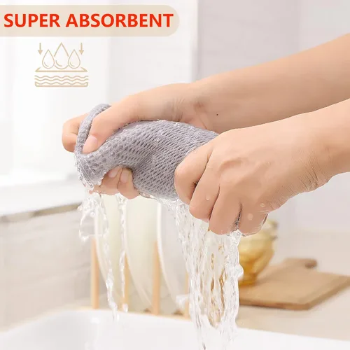 Miniatura 282 de Kitinjoy - Paños de cocina de 100 % algodón, tela de tejido gofrado, paño de limpieza ultrasuave, absorbente y de secado rápido. Beige