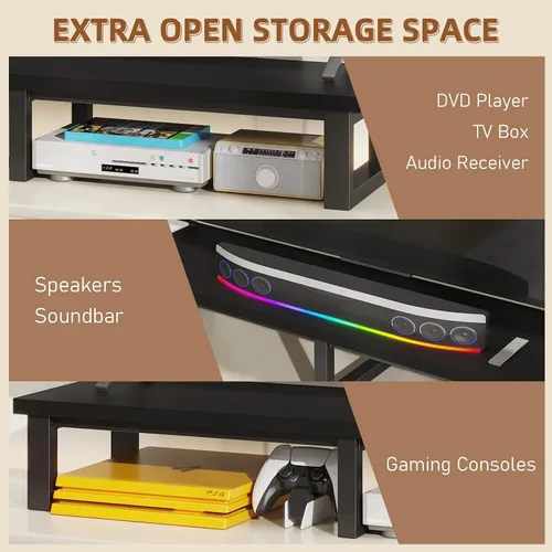 Miniatura 5 de YAOHUOO Elevador de TV grande de 45 pulgadas para TV de 32 a 60 pulgadas, estante elevador de TV con patas de acero, soporte elevador de mesa
