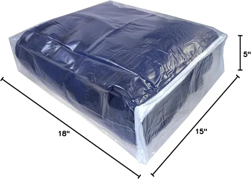 Miniatura 3 de Juego de 5 bolsas de almacenamiento de vinilo transparente con cremallera de 15 x 18 x 5 pulgadas