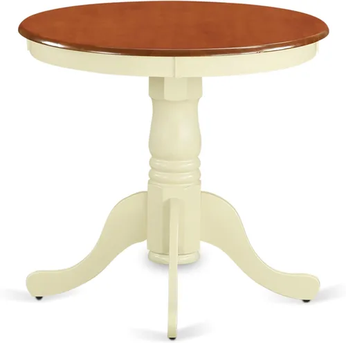 Miniatura 5 de East West Furniture EMT-BCH-TP Eden Mesa de Comedor de Cocina - una Mesa Redonda de Madera Maciza con Superficie de Mesa y Base de Pedestal, 30 x 30