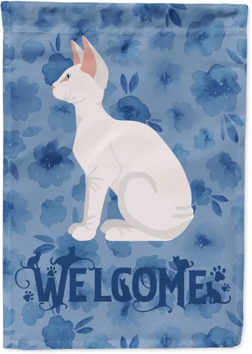 Miniatura 9 de Caroline's Treasures CK5047CHF Ojos Azules - Bandera de bienvenida con diseño de gato para casa de porche, grande, para colgar en la pared