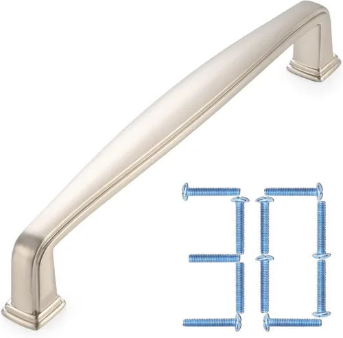 Miniatura 35 de KOOFIZO Paquete de 10 pomos dorados cepillados, pomos dorados para cajones, K02, tiradores cuadrados de un solo agujero para gabinetes, cajones