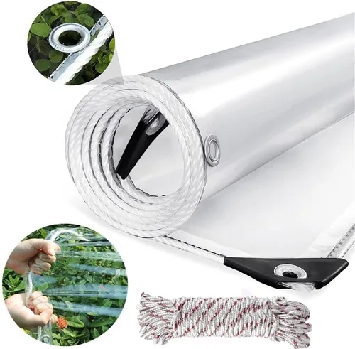Miniatura 8 de Lona de PVC transparente, resistente al agua, con ojales (3.3 x 4.9 pies (3.3 x 4.9 ft))