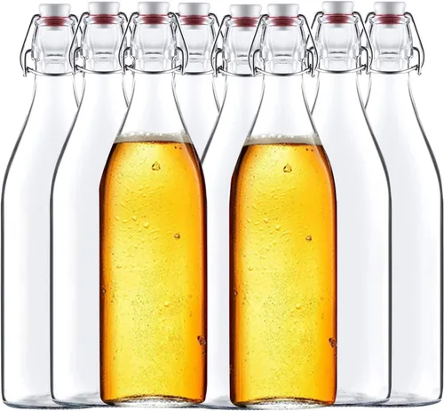 Miniatura 7 de Botellas de vidrio de 8 onzas con tapas herméticas, botellas de cerveza para elaboración casera de 8.5 fl oz, botellas de kombucha para bebidas