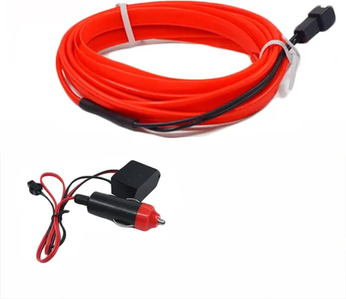 Miniatura 11 de El - Tira de luces LED de neón para auto, tira de luces LED para interior y exterior de automóvil, cable frío de 12 V para decoración