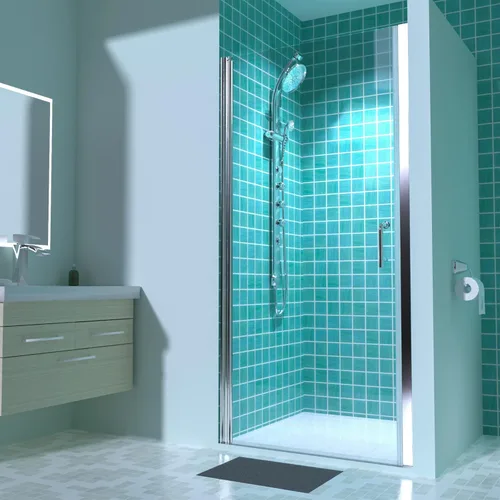 Miniatura 17 de ExBrite Puerta de ducha pivote sin marco de 34-35.5 pulgadas de ancho x 72 pulgadas de alto, puertas de ducha pivotantes de vidrio transparente