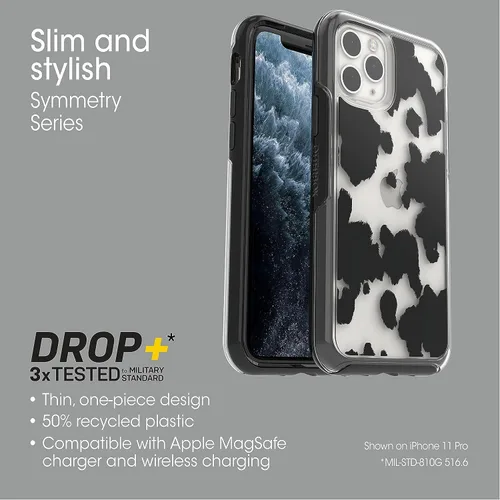 Miniatura 4 de OtterBox iPhone 11 Pro (solamente) - Funda de la serie Symmetry Clear - Estampado de vaca - Ultra-Sleek - Compatible con carga inalámbrica - Los