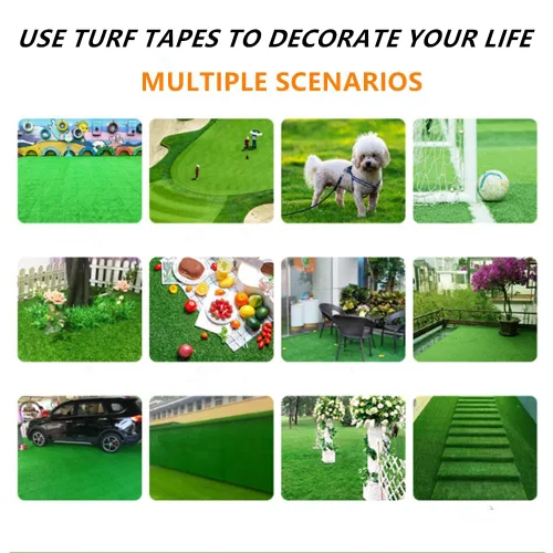 Miniatura 4 de Cinta de césped artificial de doble cara, 2 paquetes de 2 pulgadas x 16.5 pies, cinta de césped artificial de gran viscosidad para césped, jardín