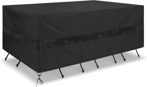 Miniatura 9 de SunPatio Bistro - Juego de funda impermeable, para patio al aire libre, juego de muebles de 3 piezas con ventilación de aire, resistente a los rayos
