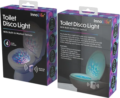 Miniatura 5 de Luz de discoteca para inodoro, luz de baño con sensor de movimiento, luces LED de baño, accesorios de baño divertidos, luces de inodoro dentro