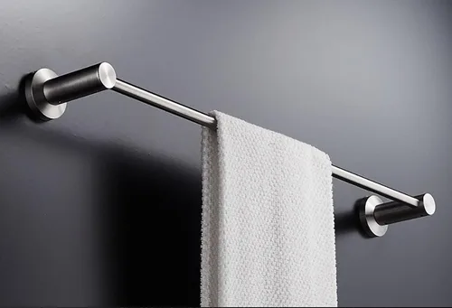 Miniatura 6 de Estante organizador de utensilios de cocina de acero inoxidable de alta calidad con ganchos móviles para olla de sartén, montaje en pared