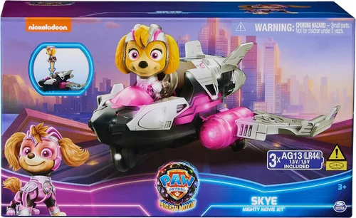 Miniatura 8 de Paw Patrol: The Mighty Movie, juguete de avión con figura de acción Skye Mighty Pups, luces y sonidos, juguetes para niños y niñas mayores de 3 años