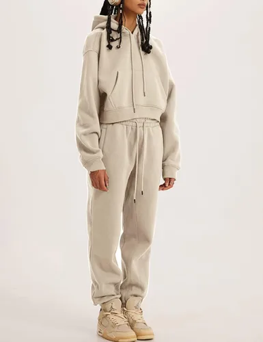 Miniatura 57 de Kissonic Conjunto deportivo de forro polar para mujer, 2 piezas, sudadera con capucha y pantalones deportivos