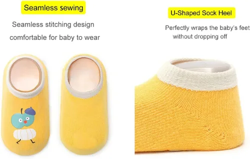 Miniatura 4 de BEHELE Calcetines antideslizantes para bebé, calcetines antideslizantes para niños y niñas, niños recién nacidos, 6 pares
