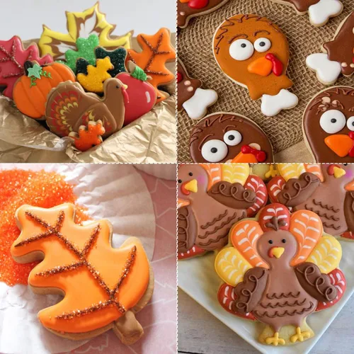 Miniatura 6 de Juego de 3 cortadores de galletas grandes de pavo para fiesta de Acción de Gracias, pavos de 3.4 a 4 pulgadas, patas de pollo con instrucciones
