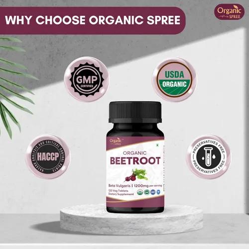 Miniatura 7 de ORGANIC SPREE Remolacha 120 tabletas - Suplemento de remolacha orgánica USDA (Beta vulgaris), apoya la energía, la resistencia y el bienestar diario*