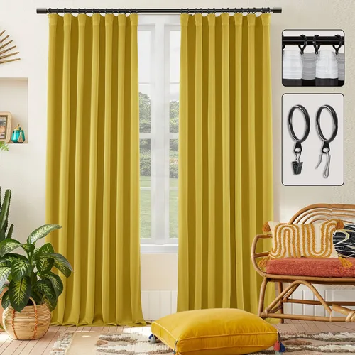 Miniatura 55 de SHINELAND Cortinas opacas cortas para ventanas de dormitorio, cortinas de baño, 45 pulgadas de largo