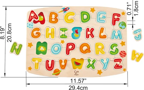 Miniatura 4 de Hape Juego de rompecabezas de clavijas del alfabeto, multicolor, 5 x 2 pulgadas