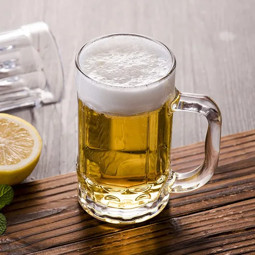 Miniatura 5 de Paquete de 2 tazas de cerveza pesadas, vasos de cerveza grandes con asa, jarras de vidrio de 14 onzas, juego de vasos de cerveza clásicos