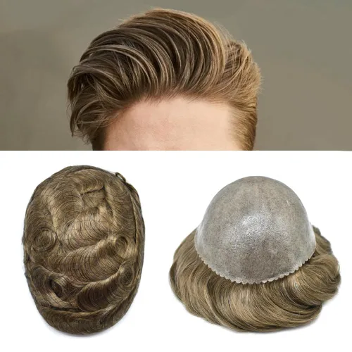 Miniatura 86 de Toupee - Cabello humano para hombre, 64 colores, transparente, piezas de pelo de piel de polietileno para hombres, sistema de reemplazo de cabello